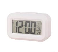 Entgoinggo Digital Alarm Clock LED Display With Date Temperature, Clock for Bedroom Desk Multifunctional LED Alarm Clock for Kids Girls Boys Teens Birthday Room Decor(White)