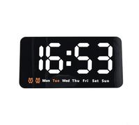 Entgoinggo Digital Wall Clock, With Large LED Display Showing Date W nd 3 Brightness Levels Dual, Format Alarm, For Bedroom Living Room Office Battery Or In(purple)