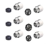 Entgoinggo ER Collet Sleeve Adapter For Motor Rotor ER Chuck Spindle Converter For Engraving Machine Thread Extension Rod With Nut Options(ER20-ER20 With Nut)