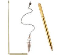Entgoinggo Extendable Copper Dowsing Rods Comfortable Handles 360 Rotation Divination Pendulum Set Energy Detection Water Finding Treasure Hunting Paranormal Scanning Spiritual(A)