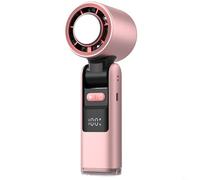 Entgoinggo Fan Handheld Turbo Fan for MINI High Speed USB Ice Cool Fans With Digital Display Portable For Outdoor Camping Travel Picnic Home(Pink)