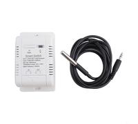 Entgoinggo For Smart Temperature Switch Sensor For Tuya App WiFi RF433 Thermostat Controller With Remote Monitor Timer Schedule And Electricity Statistics AC 85-250V(16A with 1M wire)