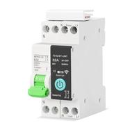 Entgoinggo For Smart WiFi Circuit Breaker With Energy Monitor Voice Control Timer Switch For Alexa Home 1P+N DIN Rail Installation For Home Business Safety(32A)