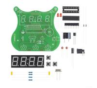 Entgoinggo Four-Digit Digital Clock Kit, With PCB Circuit Board And High-Speed Microcontroller, Digital Clock Diy Kit For DIY Electronics Training And Hobby Projects, Green(Kit)