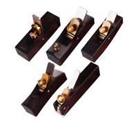 Entgoinggo Hand Planer, Mini Ebony Wood Planer with Polished Steel Blade for Carpentry and Woodworking, One-Handed Planers for Smoothing(arc-Bottomed)