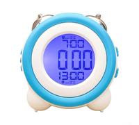 Entgoinggo LED Digital Alarm Clock With Large Display Night Light Silent Operation Dual Alarm Settings Electronic Table Clock For Bedroom Office(Shallow blue)