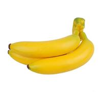 Entgoinggo Lifelike Artificial Banana Bunch, Simulation Fruit Decorative Fake Food Model Photography Props, for Christmas Kitchen Wedding Home Party Decoration(3 Heads)
