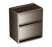 Entgoinggo No Drill Mounted Toilet Holder Dark Grey Carbon Steel Unit With Compact Bathroom Storage Box Holds Rolled And Folded Papers For Humid Bathrooms