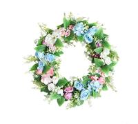 Entgoinggo Realistic Artificial Green Wreath 35x35cm Plastic Vine Garland, for Front Door All Season Hanging Decor, for Home Office Indoor and Outdoor Spaces(35CM)