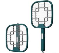 Entgoinggo Rechargeable Foldable Electric Fly Swatter, With 360° UV Light Trap 2500V High Voltage Grid, For Indoor Pest Control Long Lasting Battery Powered Flying(green)