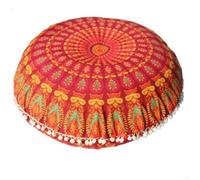 Entgoinggo Round Cushion Cover Pillowcase, 43CM Bohemian Mandala Life ART Pattern, Living Room Bedroom Seating Area Floor Cushion Cover (#2)