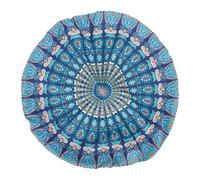 Entgoinggo Round Cushion Cover Pillowcase, 43CM Boho Mandala Life ART Bohemian Round Cushion Cover, for Home, Hotel, Bar, Car, Cafe (#3)