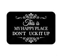 Entgoinggo Sarcastic This Is My Happy Place Welcome Mat Non Slip Diatomaceous Earth Doormat For Front Door Porch Entryway 40 X 60 Cm Black Humorous Mat For Indoor And(black)