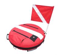 Entgoinggo Scuba Diving Training Buoy High Visibility Freediving Float With Storage Compartment Inflatable Dive Marker For Open Water Safety And Signal Flag Display(Red)