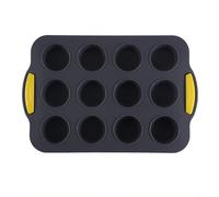 Entgoinggo Silicone Muffin Pan 12 Holes Non-Stick Cupcake Moulds Baking Tray For Egg Bites Tarts And Cookies Dishwasher Safe Bakeware For And Lekue(Grey 2)