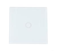 Entgoinggo Single Live Wire Touch Light Switch Gang Way Tempered Glass Panel Control For LED Lamp And Incandescent Bulb No Neutral Required For Home Office Hotel(white)
