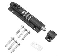 Entgoinggo Sliding Bolt Lock With Combination Code Keyless Gate Lock For Garage Cabinet Shed Stainless Steel Horizontal Deadbolt Tamper Proof Outdoor Security Door Latch(Black)