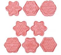 Entgoinggo Snowflake Cookie Cutters Set 8-Piece PP Baking Tools, For Holiday Biscuit Decorating Festive Molds, For Christmas Cookies And Party Treats