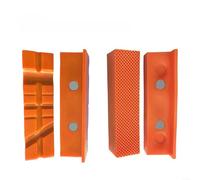 Entgoinggo Soft Magnetic Vise Jaw Pads, For 4 5 6 Inch Vice Mill Drill Press Tools Plain Weave V Shaped Rubber Covers Protect Metal Wood Plastic Delicate(6inch orange)