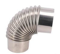 Entgoinggo Stainless Steel Stove Flue Pipe Elbow, With Rain Cap, For Wood Burner Fireplace Chimney Liner Ventilation System Bbq Heater Accessories High Temperature(90mm)