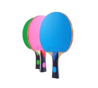 Entgoinggo Table Tennis Racket 7 Ply Wood FL Long Handle, With Medium Hardness Sponge, For All Round Play Strong Control Anti Skid Grip Fast Speed Offensive(Pink)