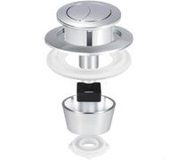 Entgoinggo Toilet Push Button, Dual Flush Push Button Toilet Cistern Replacement For Fluidmaster PRO550UK, For Skylo SKY005 Valves For Bathroom(Chrome+Ring)