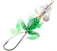 Entgoinggo Weedless Glitter Frog Lure, for Bass Fishing Single Hook Soft Bait, with Realistic Movement Shiny, For Surface Topwater Lure, for Blackfish ABS Material(3# Color)