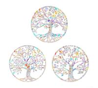Entgoinggo Window Stickers, PVC Window for Rainbow Reflective Life Trees Sticker, Removable Window Film Privacy, Cling Removable Window 3D Decorative, for Home Office