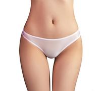 Entgoinggo Women's Sheer Briefs Low Rise See Through Panties Ultra Thin Nylon Lingerie Sexy Thong Underwear, For Daily Wear And Night Out Fashion Intimates(White)