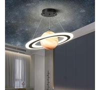 ENTHERONIC Modern Acrylic Pendant Light Kids Room Planet Astronaut Hanging Light LED Adjustable Indoor Decorative Pendant Light Fixture For Dining Room Hallway Bedroom Foyer Living Room Kitchen