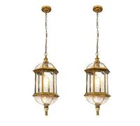 ENTHERONIC Retro Outdoor Hanging Light IP55 Waterproof Exterior Pendant Lamp E27 Aluminum, Glass Rustic Antique Outdoor Hanging Lantern For Porch Villa Pavilion Loft Entryway
