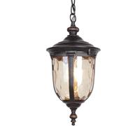 ENTHERONIC Retro Outdoor Pendant Light Hammered Glass Outdoor Lantern IP54 Waterproof Gazebo Lamp Chandelier For Entry Porch Hallway Adjustable Decor Pendant Droplight E27
