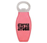 Enthoozies Stronger Than The Storm Pink Laser Engraved Magnetic Bottle Opener - 1.75 Inches x 4.75 Inches