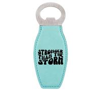 Enthoozies Stronger Than The Storm Teal Laser Engraved Magnetic Bottle Opener - 1.75 Inches x 4.75 Inches