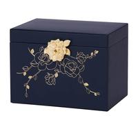 Enthralite Jewellery Box with Lock for Girls: Jewellery Organiser for Dresser - 3-Drawer Earrings Storage Girls Women Gift (Dark Blue)