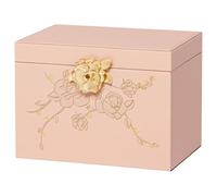Enthralite Jewellery Box with Lock for Girls: Jewellery Organiser for Dresser - 3-Drawer Earrings Storage Girls Women Gift (Peach Pink)