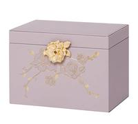 Enthralite Jewellery Box with Lock for Girls: Jewellery Organiser for Dresser - 3-Drawer Earrings Storage Girls Women Gift (Grey Purple)