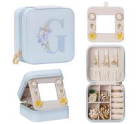 Enthralite Travel Jewellery Box for Gift: Traveling Jewellery Case for Girls Women - Mini Organizer for Necklaces Earrings Blue G