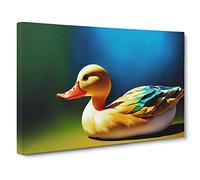 Enthralling Duck Canvas Print | Gallery Wrapped 30mm Frame Wall Art | 30x20 inches | Ready to Hang | Contemporary Bird Picture | Living Room Bedroom Lounge Office