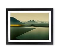 Enthralling Mountain Landscape H1022 Framed Print for Living Room Bedroom Home Office Décor, Wall Art Picture Ready to Hang, Black A2 Frame (64 x 46 cm)