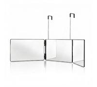 ENTHUR 3 Way Mirror for Hair Cutting - Adjustable Foldable Trifold with Height Retractable Hook, Portable 360 Degree Mirror for Self Haircut, Braiding, Shaving, Hair Coloring for Door or Wall Mount