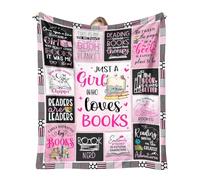 Enthusiasm Book Lovers Gifts, Book Blanket, Reading Blankets, Gifts for Readers Book Lovers Women, Book Club Gifts for Readers Throw Blankets (150x200cm)