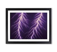 Enticing Lightning Bolts Vol.2 Framed Print | A2 Black Framed Wall Art | Ready to Hang | Modern Landscape Picture | Living Room Bedroom Lounge Office