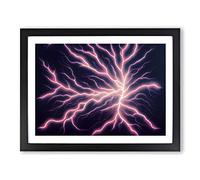 Enticing Lightning Bolts Vol.5 Framed Print | A4 Black Framed Wall Art | Ready to Hang | Modern Landscape Picture | Living Room Bedroom Lounge Office