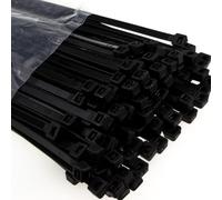 enTie Black Cable Ties 4.8mm x 200mm Nylon 66 UL Approved [50 Pack]