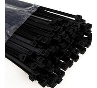 enTie Black Cable Ties 4.8mm x 300mm Nylon 66 UL Approved [100 Pack] [300mm x 4.8mm]