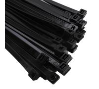Entie Black Cable Ties 7.6mm X 300mm Nylon 66 Ul Approved (50 Pack)