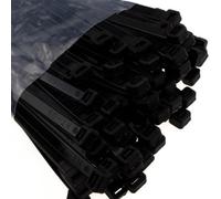 Entie Black Cable Ties 7.6mm X 370mm Nylon 66 Ul Approved (100 Pack)