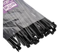 Entie Black Outdoor Cable Ties 4.8mm X 300mm Pa66 Water Uv Resistant (100 Pack)