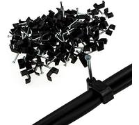enTie FLAT Black 10mm Cable Clips for RG59 Shotgun Cable CCTV [100 Pack]